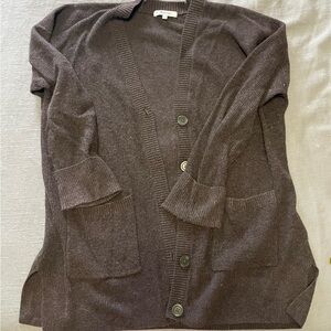 Madewell Dark Brown Waffle Cardigan